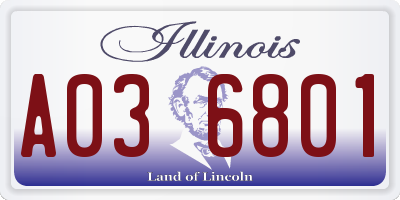 IL license plate A036801