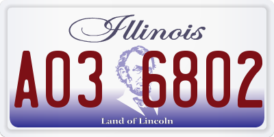 IL license plate A036802