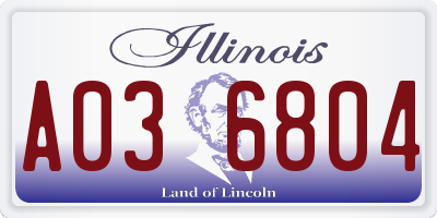 IL license plate A036804