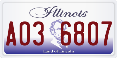 IL license plate A036807