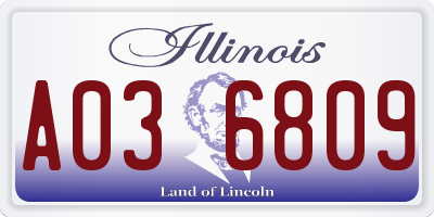 IL license plate A036809