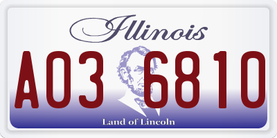 IL license plate A036810
