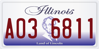 IL license plate A036811