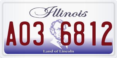 IL license plate A036812
