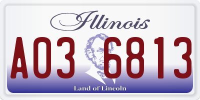 IL license plate A036813
