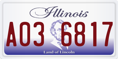 IL license plate A036817