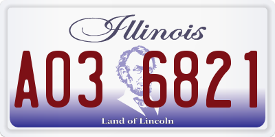 IL license plate A036821