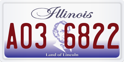 IL license plate A036822