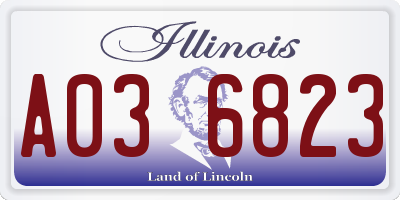 IL license plate A036823