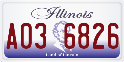 IL license plate A036826