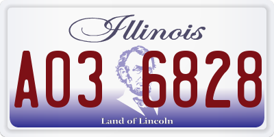 IL license plate A036828