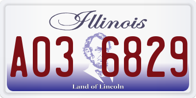 IL license plate A036829