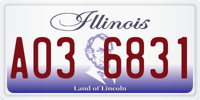 IL license plate A036831