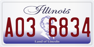 IL license plate A036834