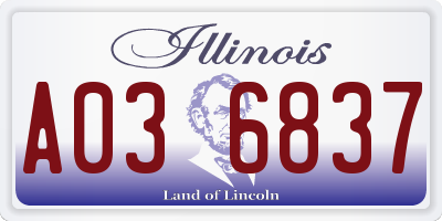 IL license plate A036837