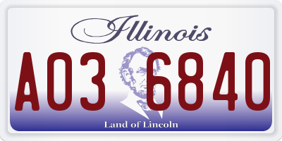 IL license plate A036840
