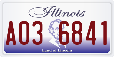 IL license plate A036841