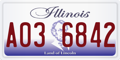 IL license plate A036842