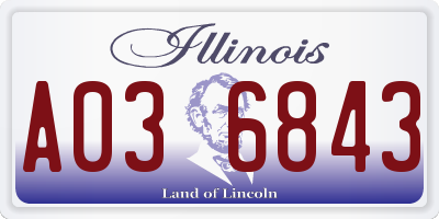 IL license plate A036843