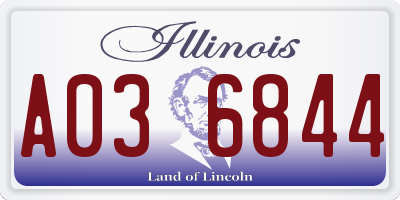 IL license plate A036844