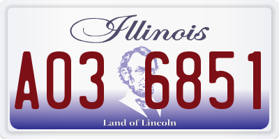 IL license plate A036851