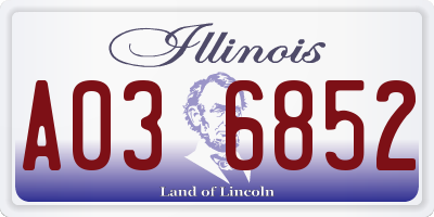 IL license plate A036852