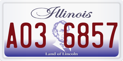IL license plate A036857