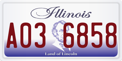 IL license plate A036858