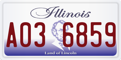 IL license plate A036859