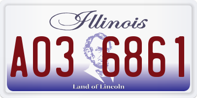 IL license plate A036861