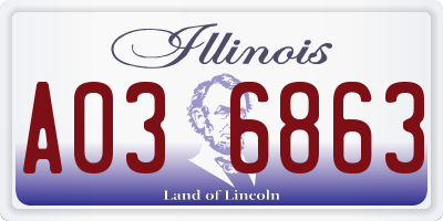 IL license plate A036863