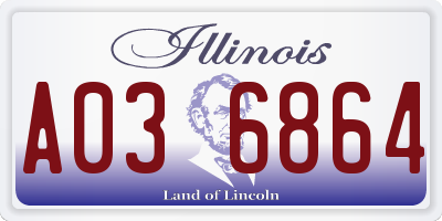 IL license plate A036864