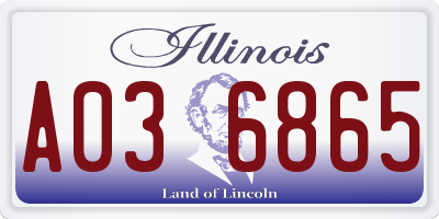 IL license plate A036865