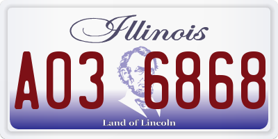 IL license plate A036868