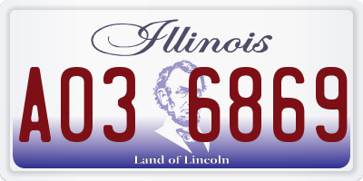 IL license plate A036869