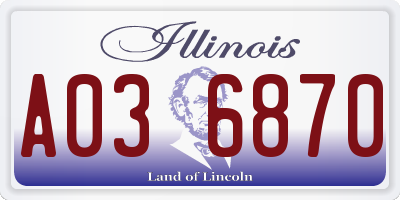 IL license plate A036870