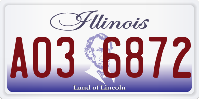 IL license plate A036872