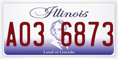 IL license plate A036873