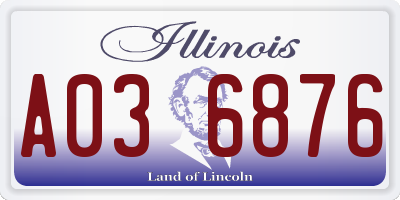 IL license plate A036876
