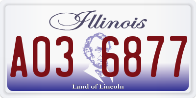IL license plate A036877