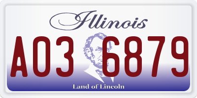 IL license plate A036879