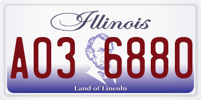 IL license plate A036880