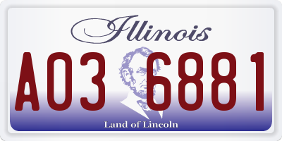 IL license plate A036881