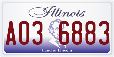 IL license plate A036883