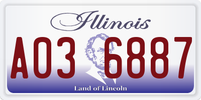 IL license plate A036887