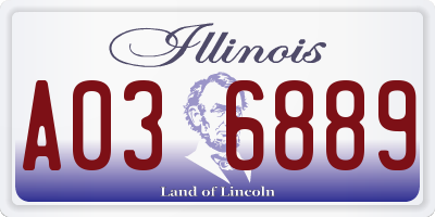 IL license plate A036889