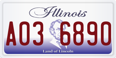 IL license plate A036890