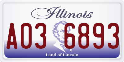 IL license plate A036893