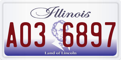 IL license plate A036897