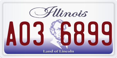 IL license plate A036899